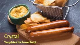  Presentation with german - PPT layouts featuring sausaged with mustard and fru background and a  colored foreground