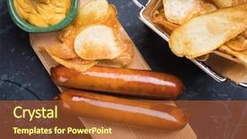  Presentation with german - PPT theme consisting of sausaged with mustard and fru background and a  colored foreground