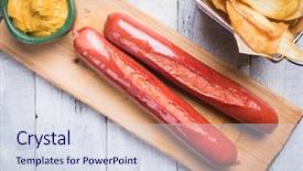  Presentation with mustard greens - Amazing presentation theme having sausaged with mustard and fru backdrop and a  colored foreground