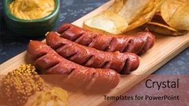  Presentation with german - Audience pleasing presentation theme consisting of sausaged with mustard and fru backdrop and a  colored foreground