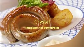  Presentation with sausages - Cool new slides with sausages and potatoes backdrop and a tawny brown colored foreground