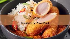  Presentation with red chilli - Colorful presentation theme enhanced with boiling - hot spicy crispy fried bologna backdrop and a coral colored foreground