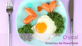  Presentation with sausages - Cool new PPT theme with medical clinic complaints - physician explaining diagnosis to elderly backdrop and a light gray colored foreground