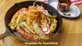  Presentation with sausages - PPT theme with sausages in the bar background and a tawny brown colored foreground