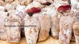  Presentation with sausages - Cool new slide set with sausages-market-in-nyons-rhone backdrop and a lemonade colored foreground