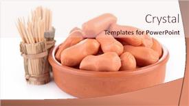 Presentation with sausages meatball - Presentation theme having sausages and a  colored foreground