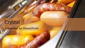  Presentation with sausages - Colorful theme enhanced with sausages backdrop and a gold colored foreground