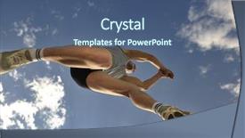  Presentation with height - Amazing PPT layouts having saut en hauteur athletisme - young athlete run and jump backdrop and a  colored foreground
