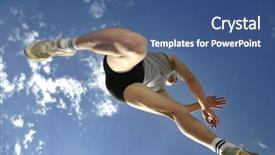  Presentation with height - PPT layouts with saut en hauteur athletisme - young athlete run and jump background and a ocean colored foreground