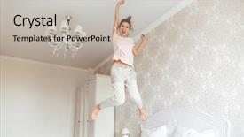  Presentation with healthy workplace full length side view - Colorful slides enhanced with saut en longueur - full length image of happy backdrop and a  colored foreground