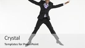  Presentation with motivation ball hill businessman - Presentation theme having saut en longueur - full length portrait background and a light gray colored foreground