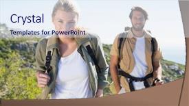  Presentation with hiking mountain - Slide deck consisting of little bird of turkey in women s hands poultry in a wooden box turkey is a feathered bird on green grass background and a coral colored foreground.