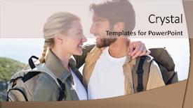  Presentation with mountain hiking - Amazing presentation theme having saut la perche athletisme - attractvie hiking couple hugging backdrop and a  colored foreground