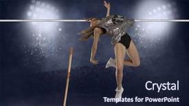  Presentation with vault - Presentation theme having saut la perche athletisme - competition pole vault jumper female background and a wine colored foreground