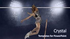  Presentation with vault - Audience pleasing PPT theme consisting of saut la perche athletisme - competition pole vault jumper female backdrop and a wine colored foreground
