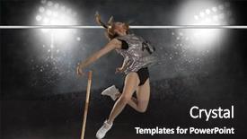  Presentation with pole vault - Slides featuring saut la perche athletisme - competition pole vault jumper female background and a dark gray colored foreground