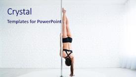  Presentation with pole - Slide deck featuring saut la perche athletisme - girl athlete pole poledance concept background and a sky blue colored foreground