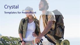  Presentation with hiking mountain - Slides with small baobab sprouting in its background and a white colored foreground.