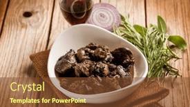  Presentation with liver - Presentation enhanced with sauteed-chicken-liver-with-herbs background and a tawny brown colored foreground