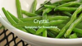  Presentation with beans - Beautiful PPT layouts featuring sauteed green beans backdrop and a tawny brown colored foreground