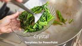  Presentation with japanese style - Slides having sauteing-or-stir-frying background and a gray colored foreground