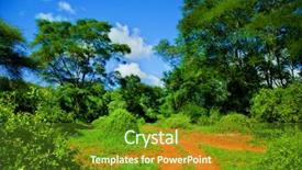  Presentation with west africa - Theme consisting of savanna landscape in africa background and a tawny brown colored foreground