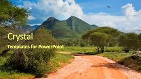  Presentation with west africa - Theme consisting of savanna landscape in africa background and a tawny brown colored foreground