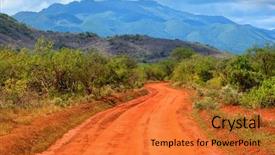 Presentation with west africa - Theme featuring savanna landscape in africa background and a gold colored foreground