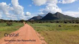  Presentation with west africa - Presentation theme consisting of savanna landscape in africa background and a coral colored foreground