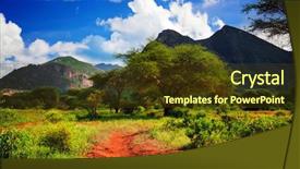  Presentation with west africa - Presentation theme having savanna panorama landscape in africa background and a tawny brown colored foreground