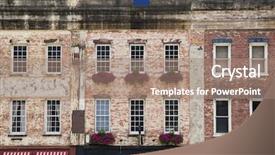  Presentation with savannah - Cool new PPT layouts with savannah georgia historic buildings backdrop and a coral colored foreground