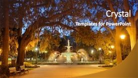  Presentation with savannah - Presentation having savannah georgia usa at forsyth background and a tawny brown colored foreground