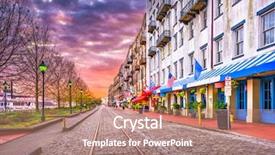  Presentation with savannah - Audience pleasing PPT layouts consisting of savannah georgia usa cityscape backdrop and a coral colored foreground