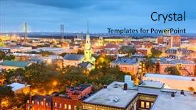  Presentation with savannah - Presentation theme featuring savannah georgia usa downtown skyline background and a light blue colored foreground