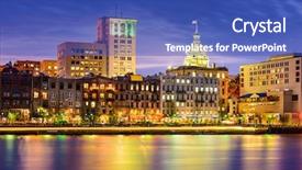 Presentation with savannah - Slides featuring savannah georgia usa riverfront skyline background and a teal colored foreground