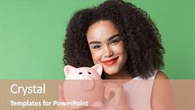  Presentation with cheerful - Beautiful theme featuring save animal - cheerful young african woman wearing backdrop and a coral colored foreground