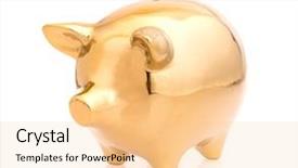  Presentation with piggy bank - Cool new theme with save animal - gold piggy bank isolated backdrop and a lemonade colored foreground