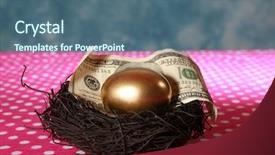  Presentation with 401k - Amazing PPT layouts having save birds - nest egg a solid 24k backdrop and a ocean colored foreground