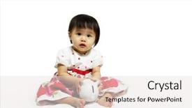  Presentation with baby girl - Beautiful presentation featuring save children - cute baby girl playing backdrop and a lemonade colored foreground