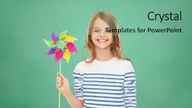  Presentation with ecology - Colorful presentation design enhanced with save children - education childhood and ecology concept backdrop and a seafoam green colored foreground