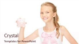  Presentation with girl teens - Beautiful presentation theme featuring save children - picture of lovely teenage girl backdrop and a sky blue colored foreground