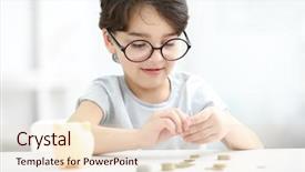  Presentation with counting - Audience pleasing slide deck consisting of save children - portrait of cute little boy backdrop and a lemonade colored foreground