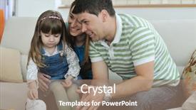  Presentation with save - PPT theme having save children - young parrent at home background and a coral colored foreground