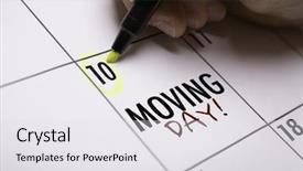  Presentation with moving - Slides having save date - moving day background and a white colored foreground