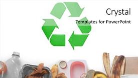  Presentation with garbage - PPT theme enhanced with save earth plastics - recycling sign and garbage background and a white colored foreground
