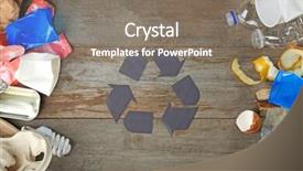  Presentation with garbage - Slides with save earth plastics - recycling sign and garbage background and a  colored foreground