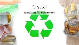  Presentation with recycling - Colorful theme enhanced with save earth plastics - recycling sign and garbage backdrop and a  colored foreground