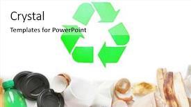  Presentation with save earth - Colorful slides enhanced with save earth plastics - recycling sign and garbage backdrop and a  colored foreground
