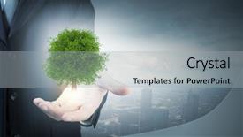  Presentation with earth pollution - Presentation theme with save earth stop air pollution - close up of male hand background and a  colored foreground