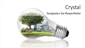  Presentation with bulb - Slide deck consisting of save electricity - bulb background and a white colored foreground